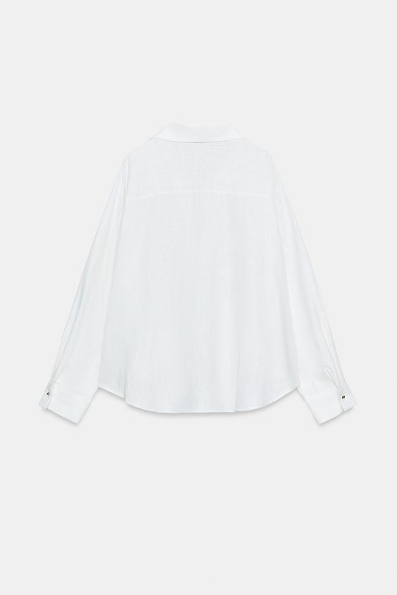Chemise en lin à bas bouffant