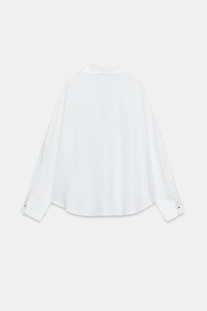 Chemise en lin à bas bouffant