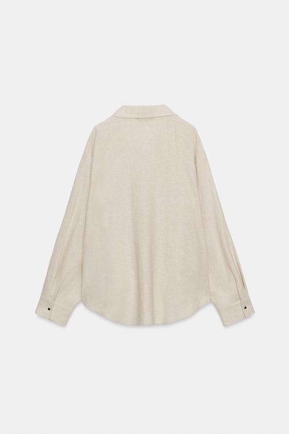 Chemise en lin à bas bouffant