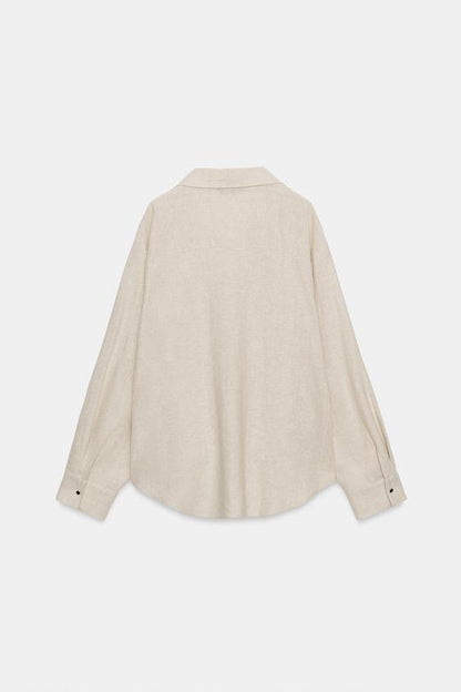 Chemise en lin à bas bouffant