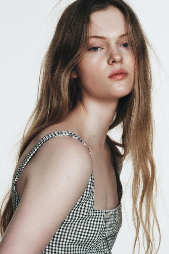 Robe midi à carreaux vichy