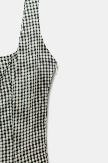 Robe midi à carreaux vichy