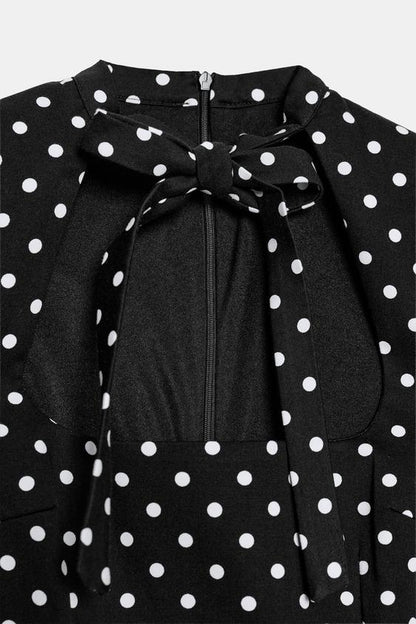 Robe courte lien à nouer à pois