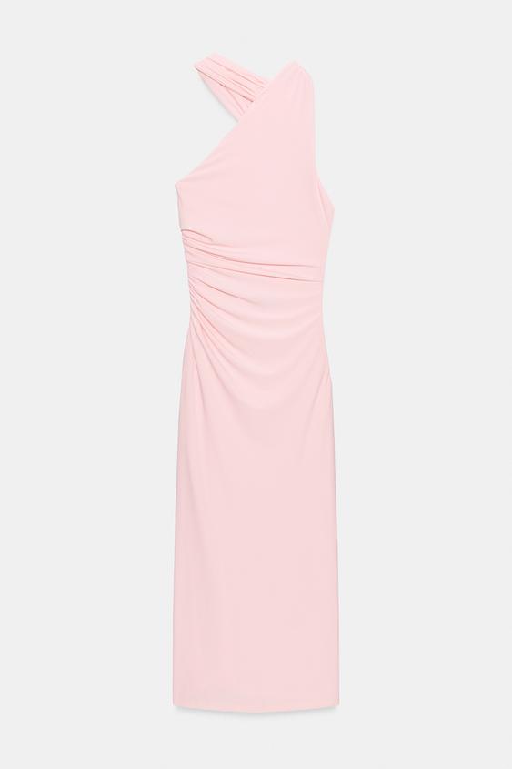 Robe dos-nu à fronces