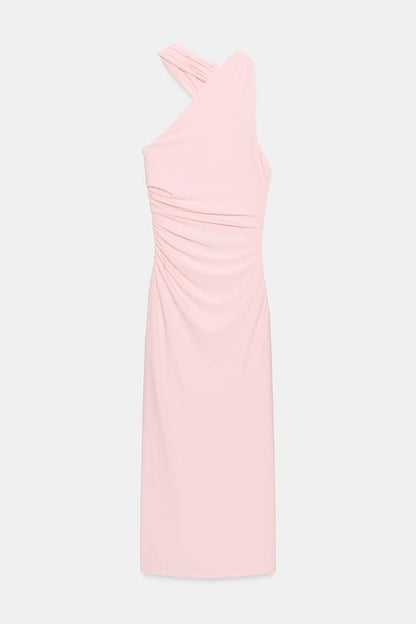 Robe dos-nu à fronces