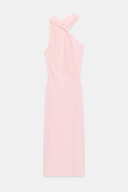 Robe dos-nu à fronces
