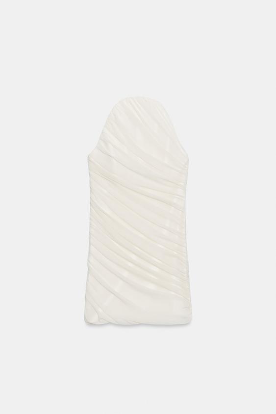 Robe mini contrastée en tulle