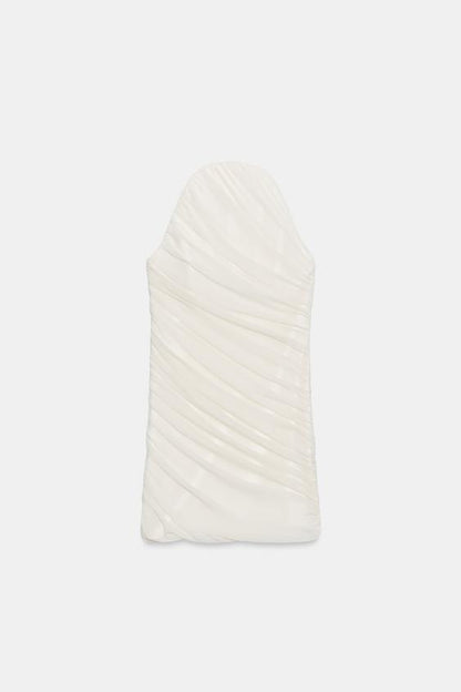 Robe mini contrastée en tulle