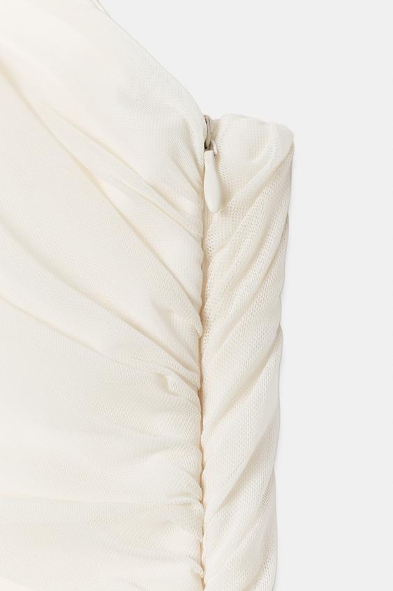 Robe mini contrastée en tulle
