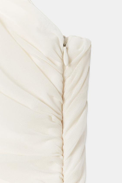Robe mini contrastée en tulle