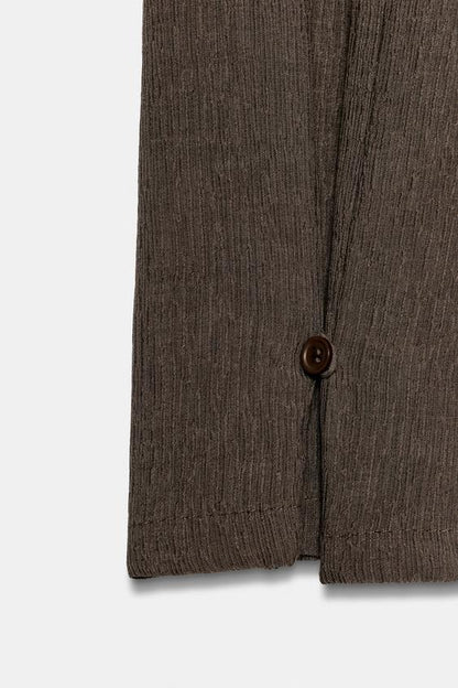 Pantalon texturé effet foulard