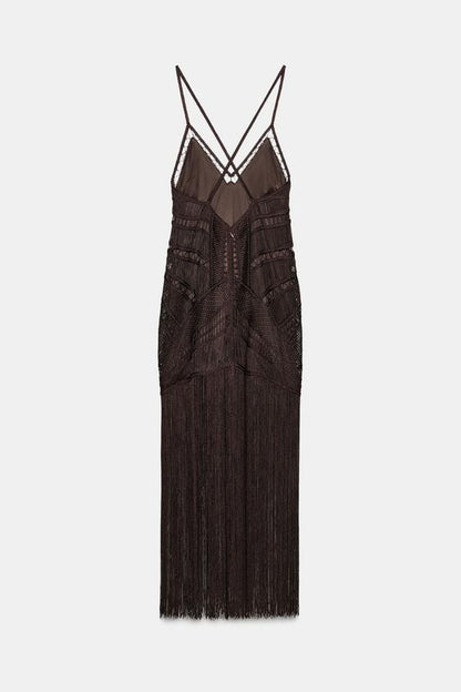Robe longue à franges ZW Collection