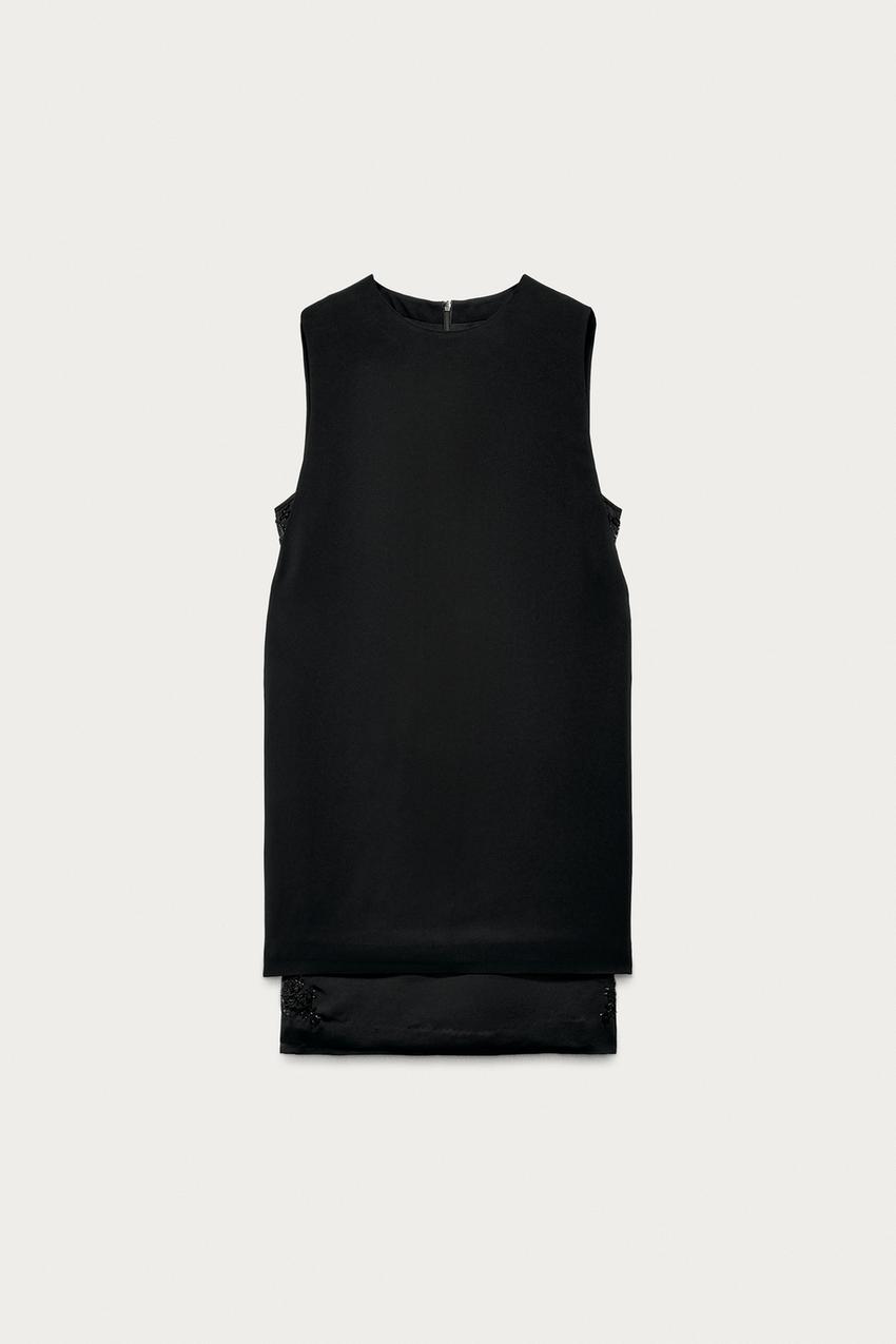 Robe courte à perles Marisa Berenson x Zara