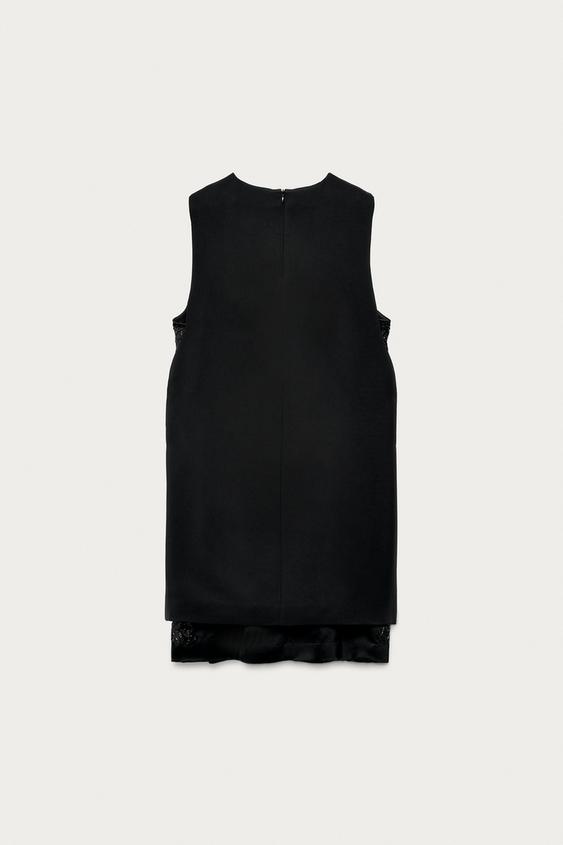 Robe courte à perles Marisa Berenson x Zara