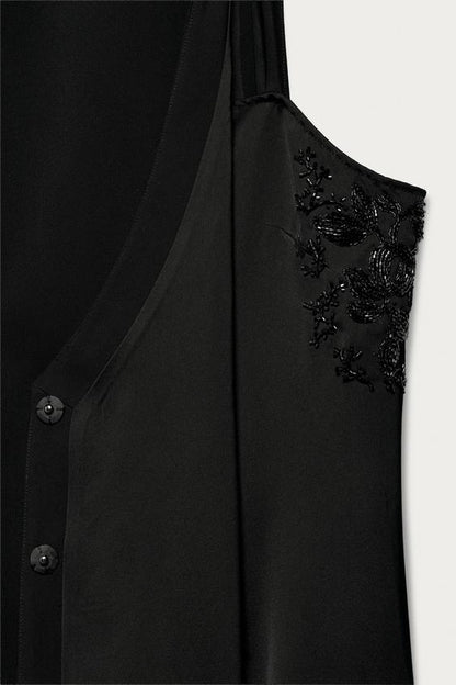 Robe courte à perles Marisa Berenson x Zara