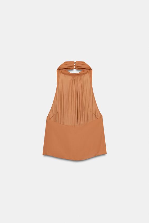 Top satiné drapé
