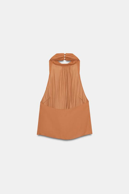 Top satiné drapé