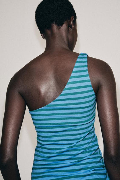 Top asymétrique à rayures