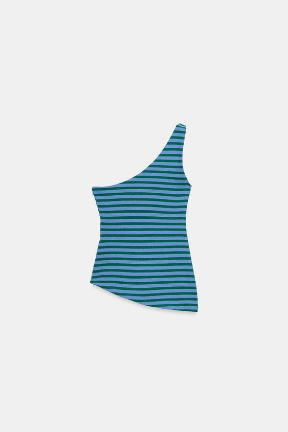 Top asymétrique à rayures