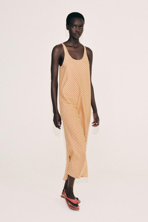Robe longue à rayures