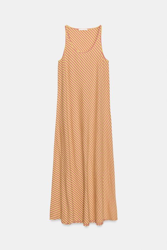 Robe longue à rayures