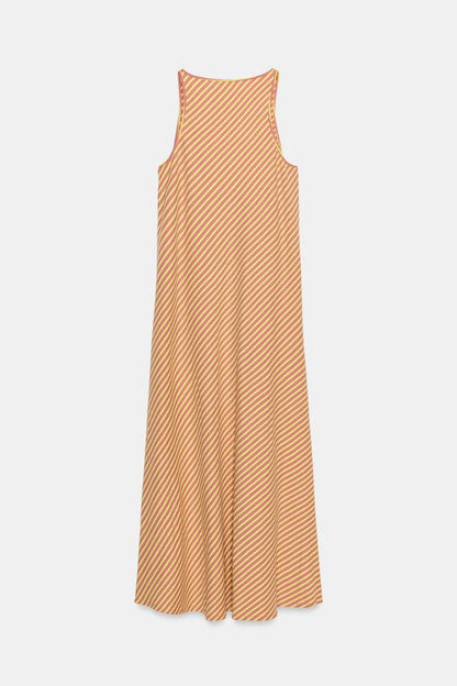 Robe longue à rayures