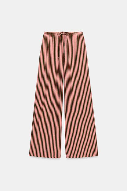 Pantalon à rayures en lin
