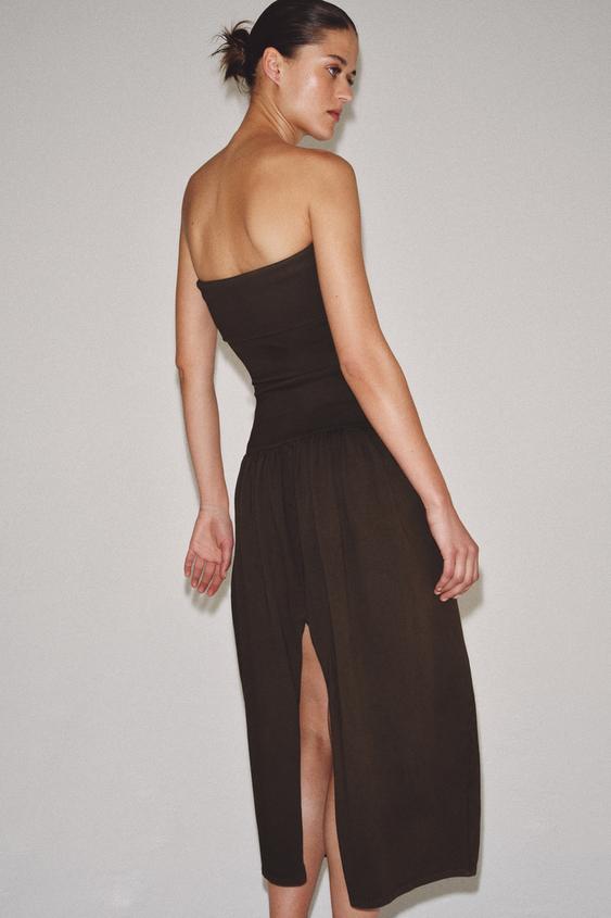 Robe bandeau contrastée