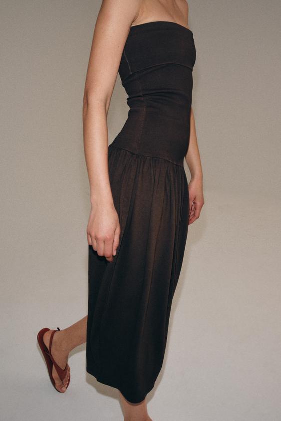 Robe bandeau contrastée