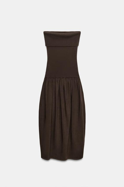 Robe bandeau contrastée