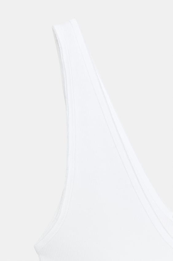 Top décolleté en V côtelé