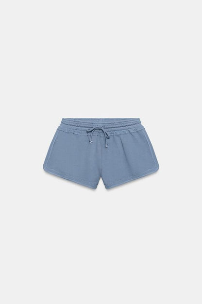 Short à cordons effet délavé