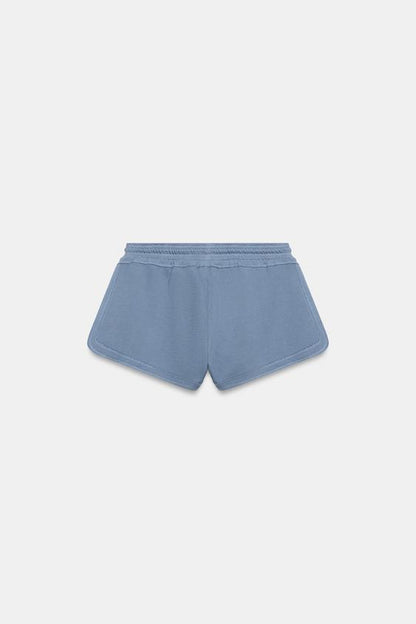 Short à cordons effet délavé