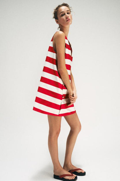 Robe mini à rayures