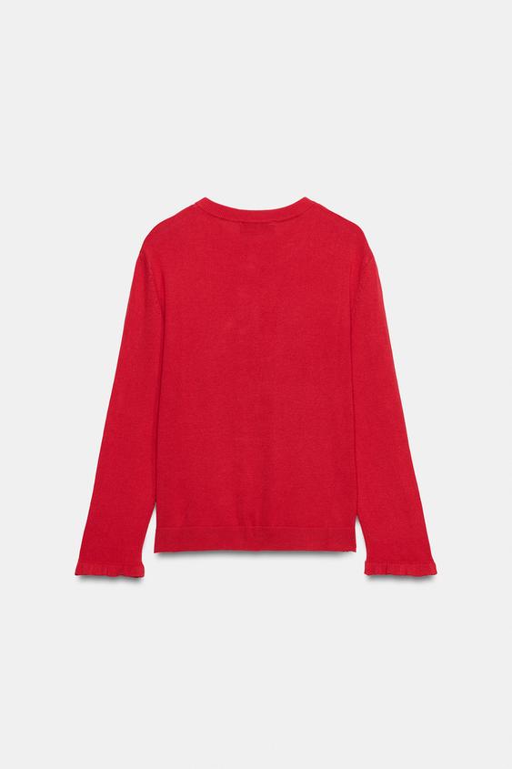 Veste en maille à volants