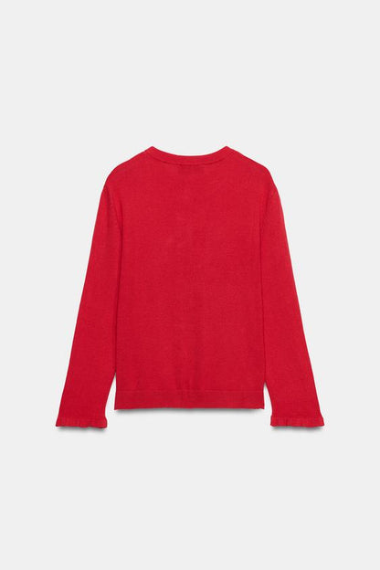 Veste en maille à volants