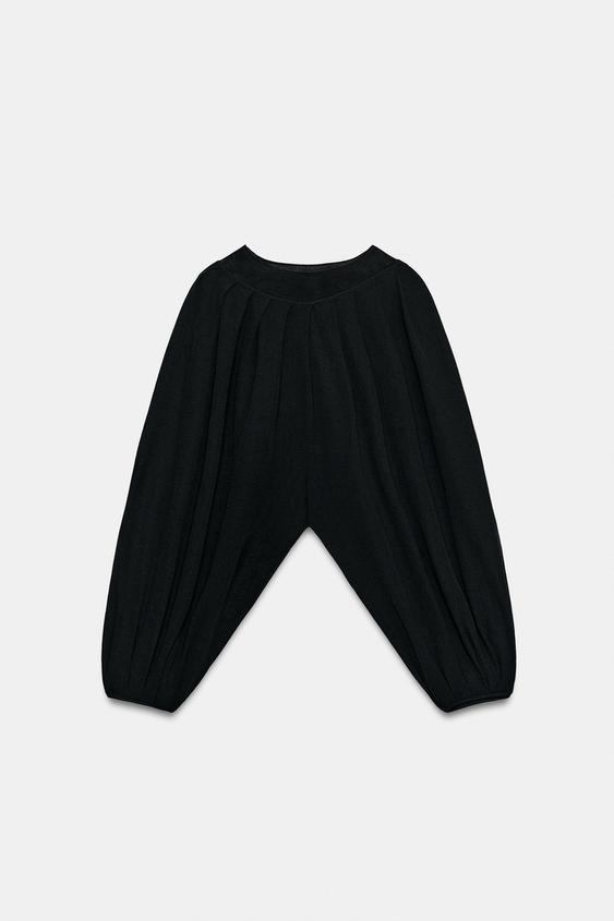 Top effet cape en maille fine