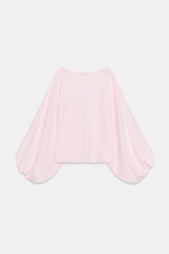 Top en maille à manches volumineuses