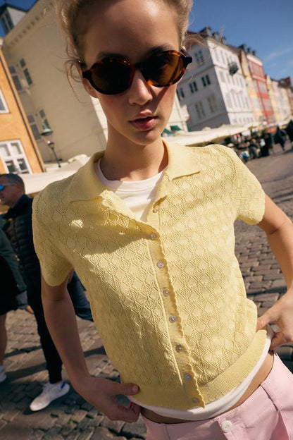 Veste en maille à manches courtes