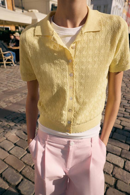 Veste en maille à manches courtes