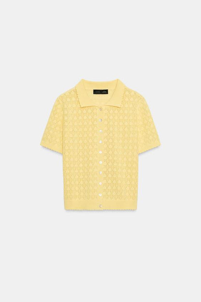 Veste en maille à manches courtes