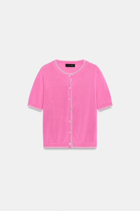 Veste en maille à manches courtes