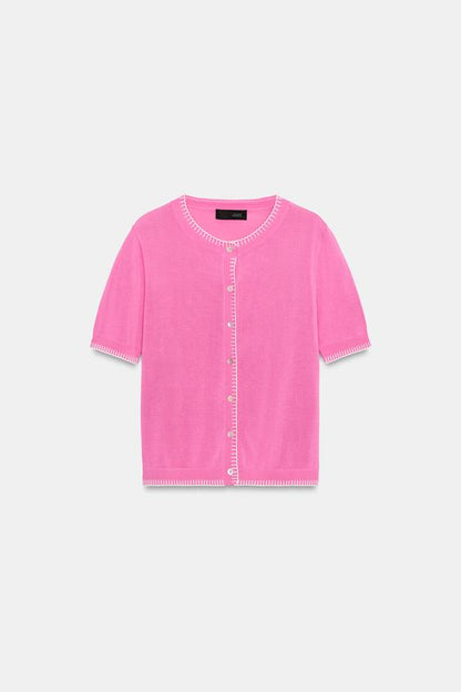 Veste en maille à manches courtes