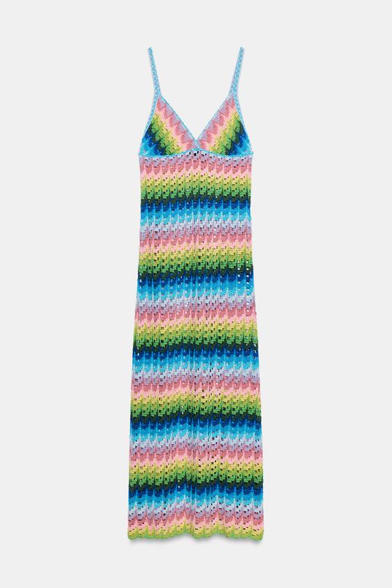 Robe longue en maille à bretelles