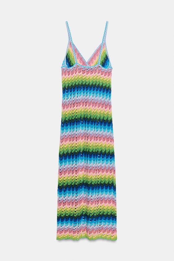 Robe longue en maille à bretelles