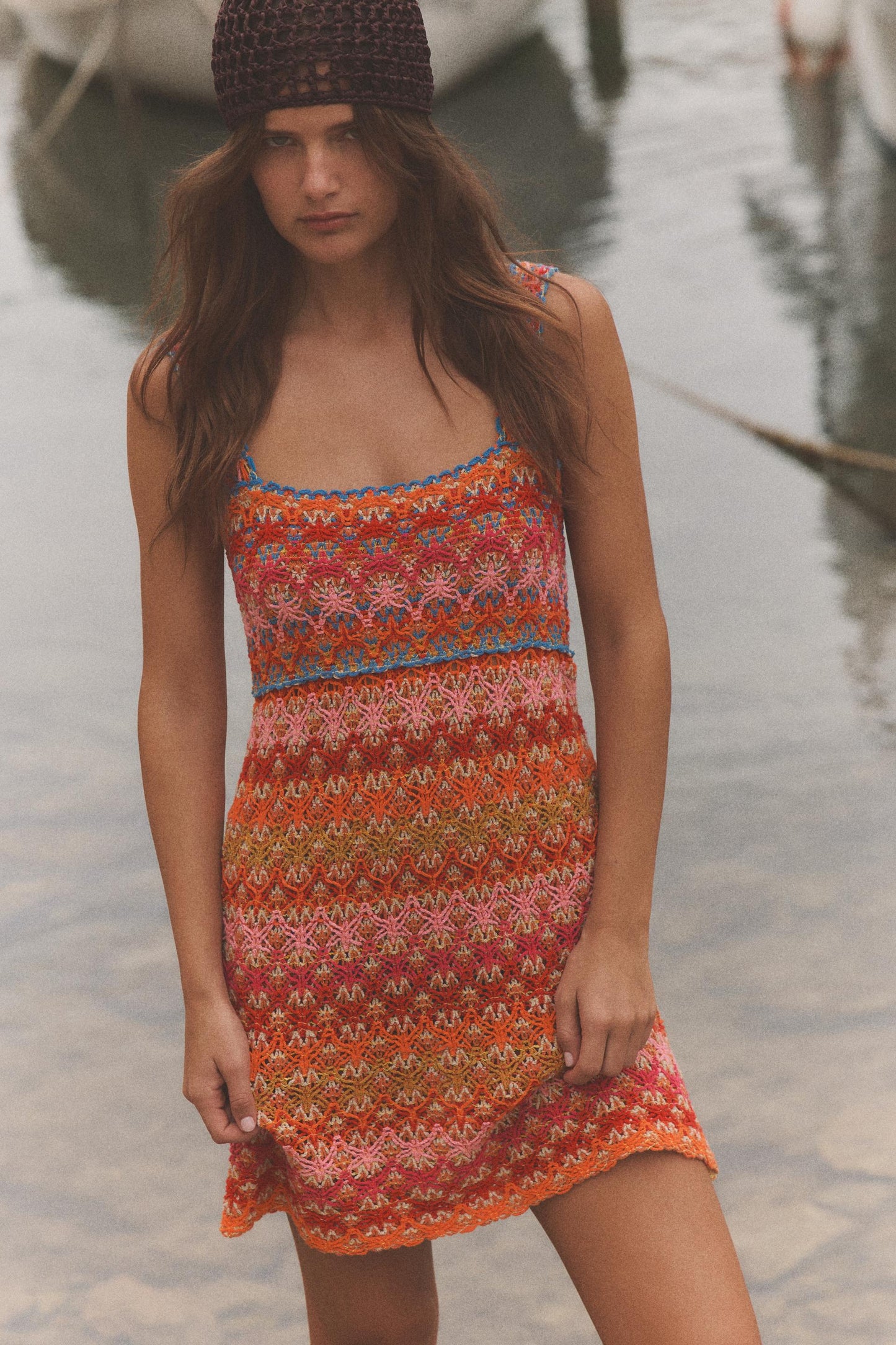 Robe courte en maille