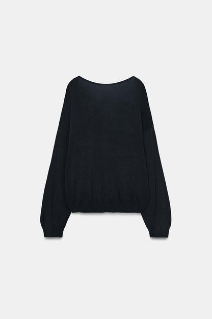 Pull contrasté en maille