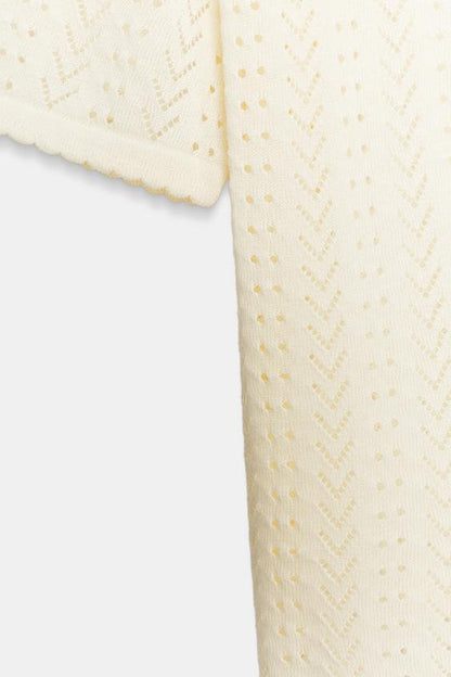 Veste en maille pointelle à manches courtes