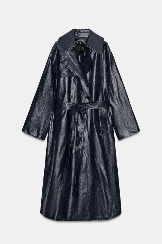 Trench oversize effet cuir ZW Collection
