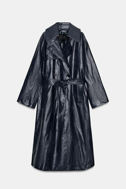 Trench oversize effet cuir ZW Collection